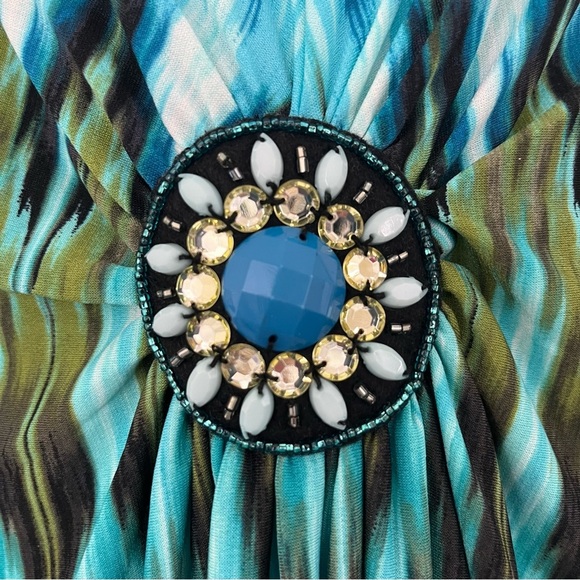 Catherine’s Multicolor Print Beaded Sleeveless Maxi Dress - Picture 3 of 15